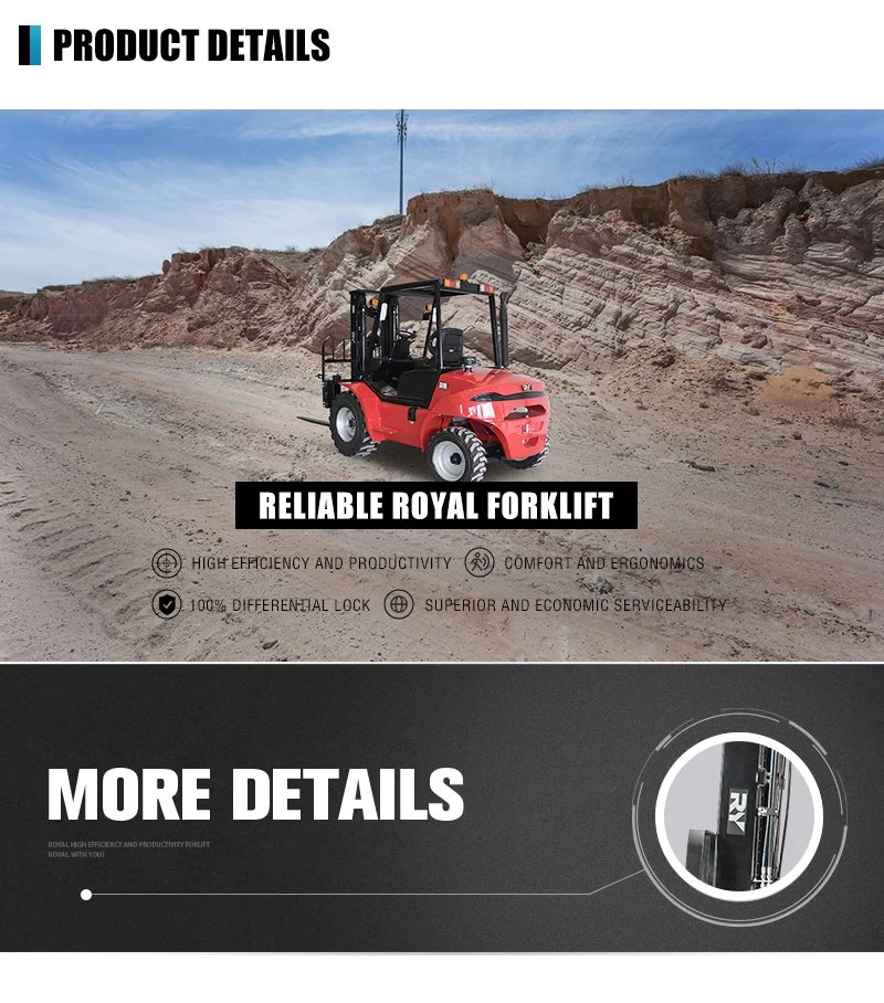 Royal 4 Ton 5 Ton Heavy Duty Rough Terrain Diesel Forklift Trucks