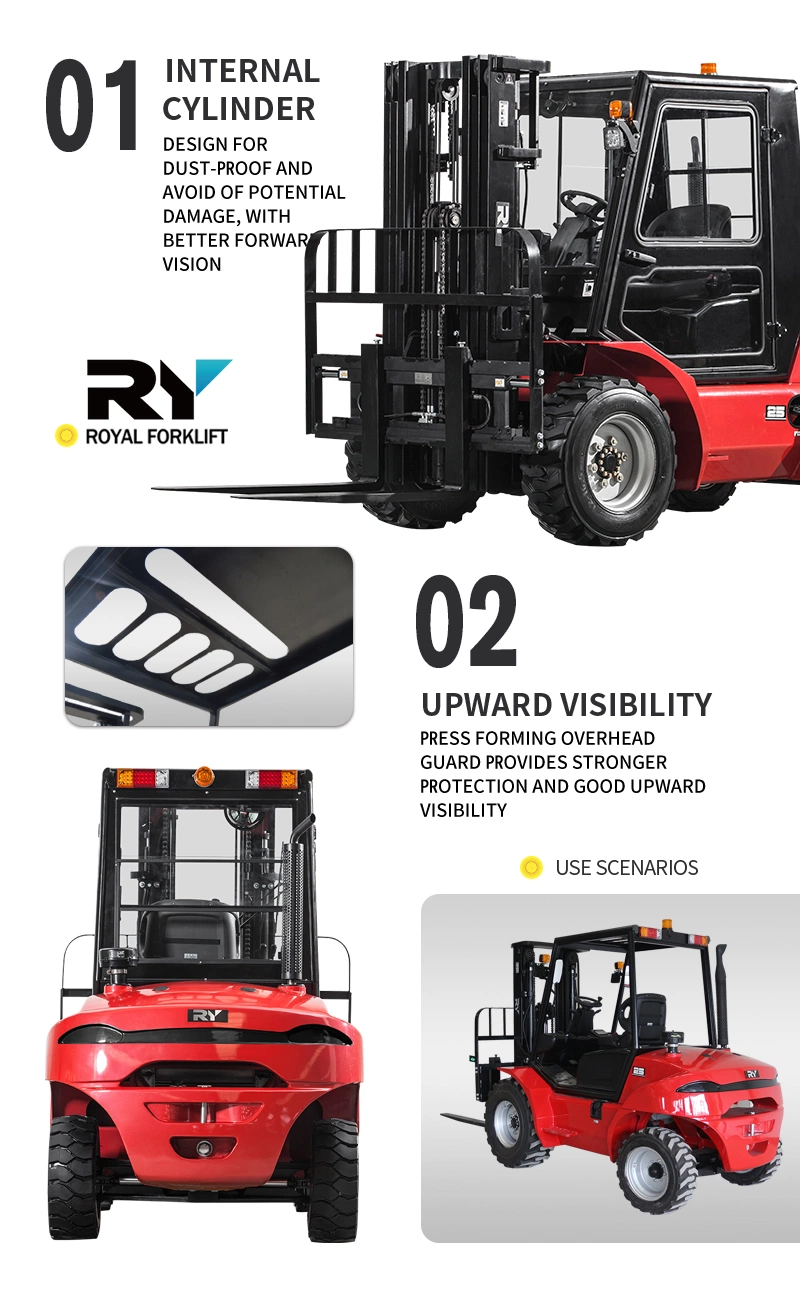 Royal 4 Ton 5 Ton Heavy Duty Rough Terrain Diesel Forklift Trucks